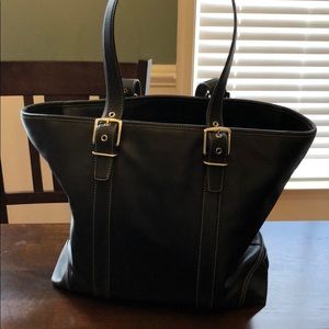 Large black Coach purse/laptop bag. Style 6491